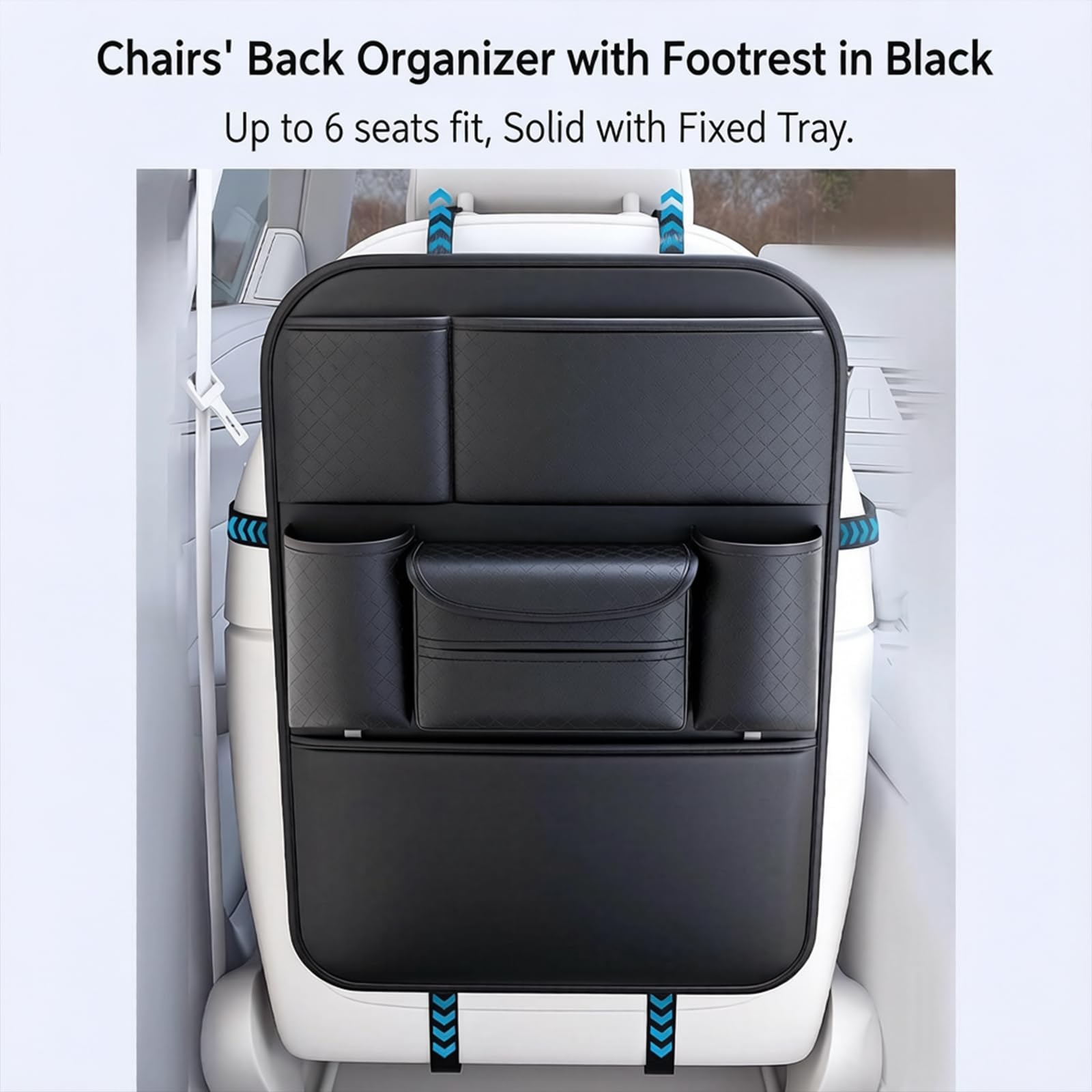 Genérico Organizador Asiento Trasero Coche para Ford Kuga 3 (III) ST-Line & Vignale I 2019-2024, Cuero Bolsa Multibolsillos Protector Impermeable contra Manchas, Perfecto Viajes Familia
