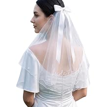 ADOME Wedding Veil Pearls 2 Tiers Bride to Be Bachelorette Gifts for Bride | Veils for Women Wedding Bachelorette Party Bridal Shower Wedding Morning Engagement Photo Accessory