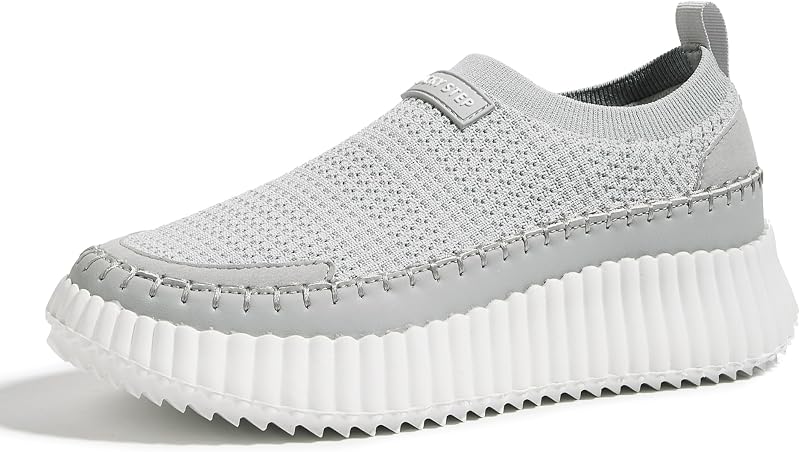 LUCKY STEP Women Platform Sneakers Slip on Knit