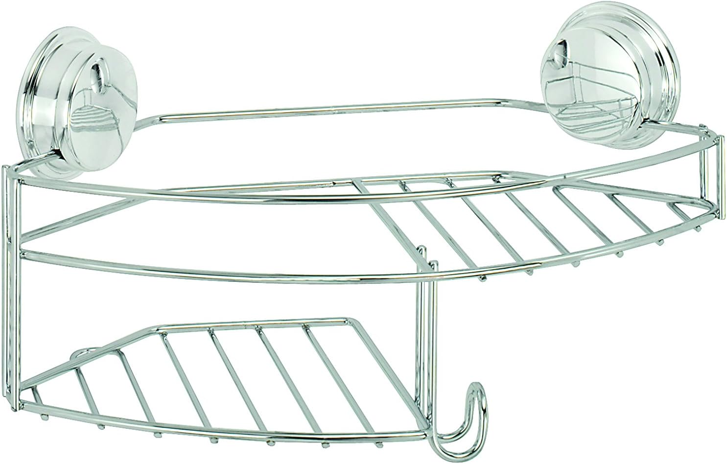 Croydex Chrome Plated Mild Steel Rust Free Stick 'N' Lock Plus Adhesive or Screw Fix Combi Basket, Silver