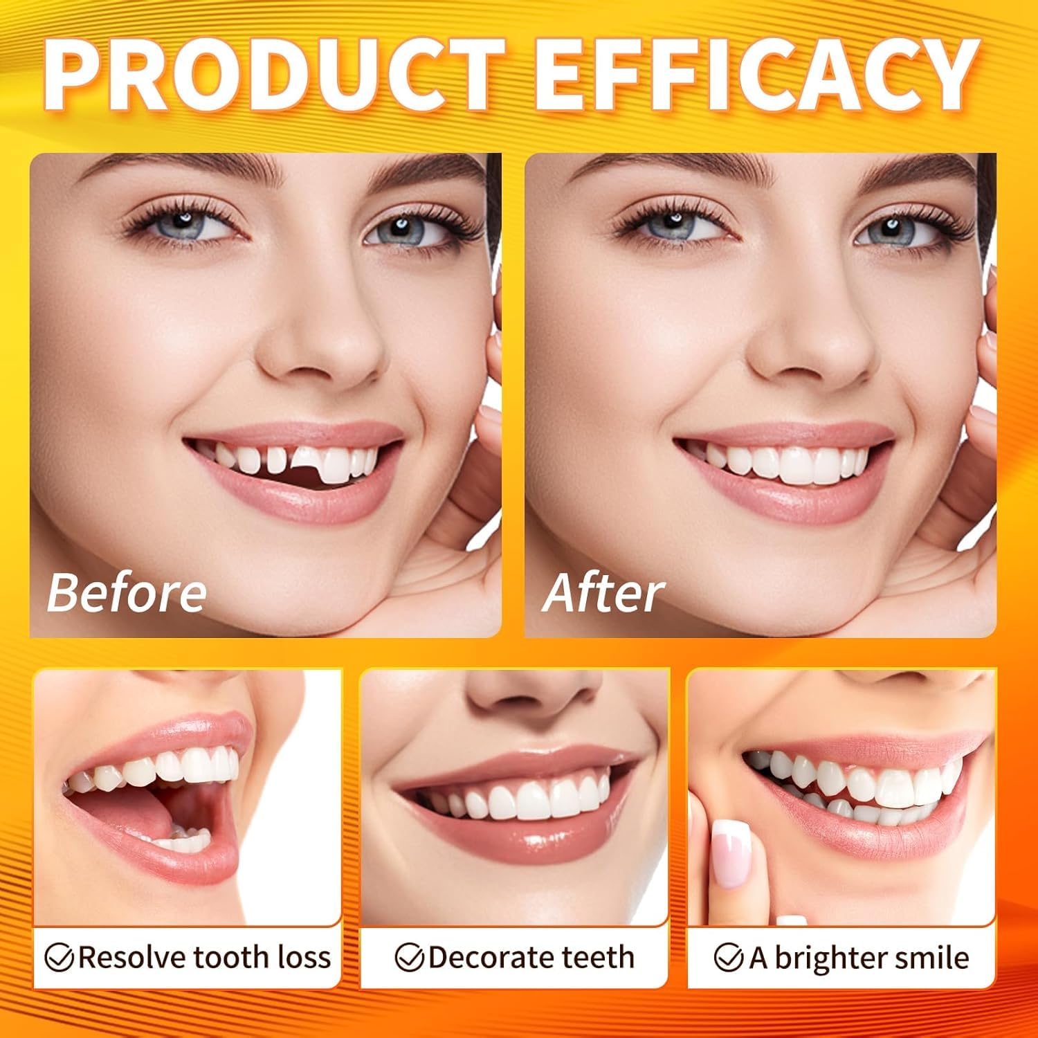 2 Pairs, Adjustable for Men and Women, Regain Confidence Smile, Nature and Comfortable-X006