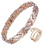 Jecanori Copper Magnetic Bracelets for Women,Adjustable 99.9% Solid Copper Bracelets,Valentine\'s Day Gifts Magnetic Jewelry with Sizing tool