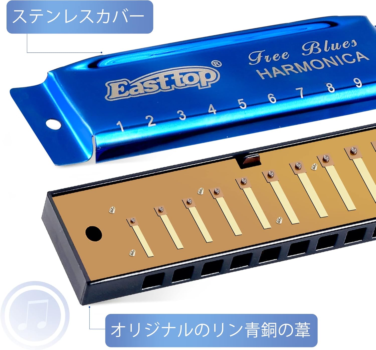 市場 セットでお得 ブルースハープ ハーモニカとハーモニカホルダーのセット 10ホールズハーモニカ ブルースハーモニカ D 調