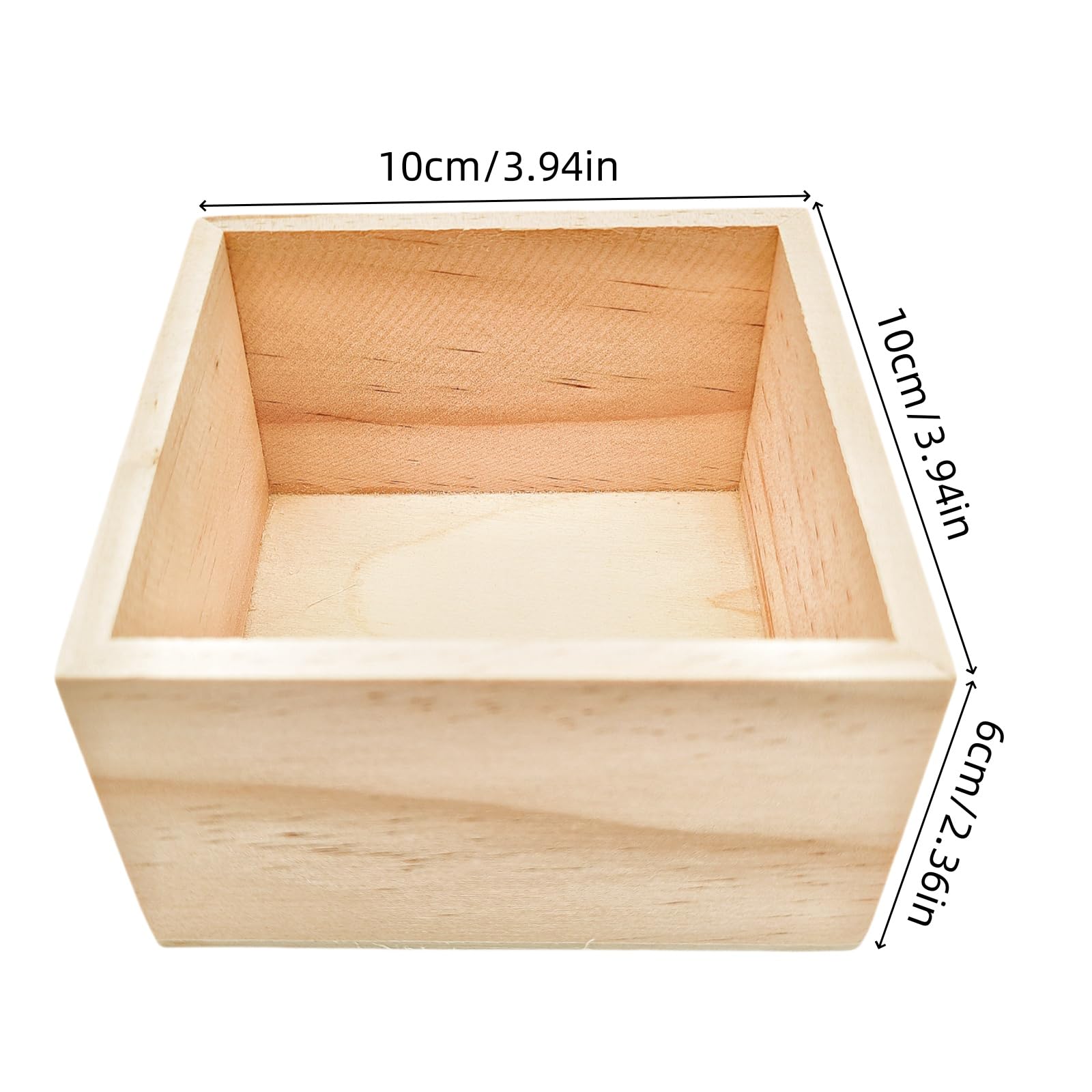 Confezione da 48 piccole scatole di legno per artigianato, 15,2 x 10,2 x 5,1 cm, scatola in legno grezzo con coperchio, per conservare gioielli fai da te