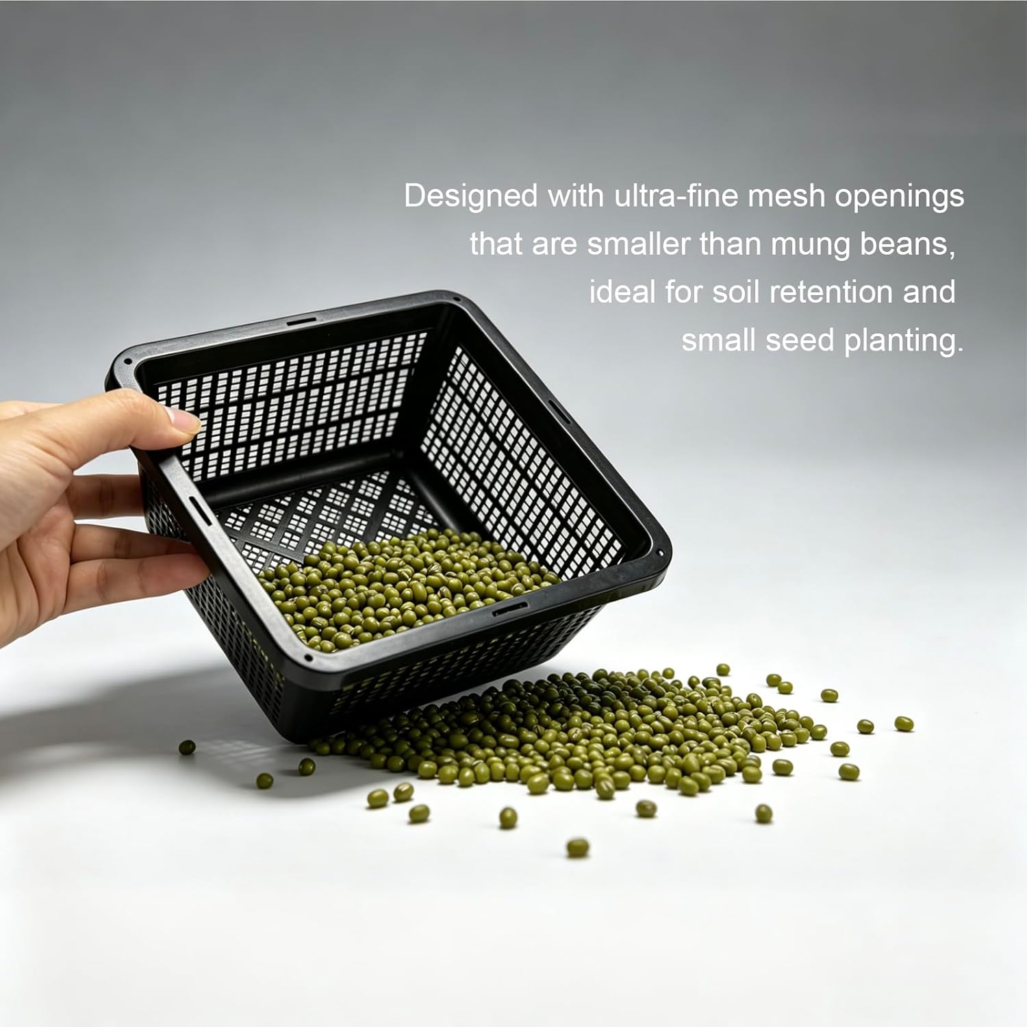 12 Pcs 7 Inch Aquatic Plant Baskets for Hydroponics Water Garden Plant Pots Black Plastic Mesh Basket Square Plastic Mesh Pond Containers for Live Aquarium Plants