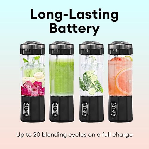 Miniatura 4 de Licuadora portátil para batidos, mini licuadora de 24 onzas para batidos y licuados con mezcla de pulso y diseño de protección para el hogar,