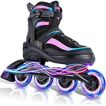 Adjustable Inline Skates for Kids Ages 412, Light Up Wheels, Beginner Roller Skates for Boys & Girls, Outdoor & Indoor Skating Gift