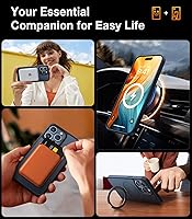 Vista 7 de TORRAS Magnetic Ostand for iPhone 15 Pro Max Case, Military Grade Drop Tested, Compatible with MagSafe, Built in Kickstand, Translucent Slim Back