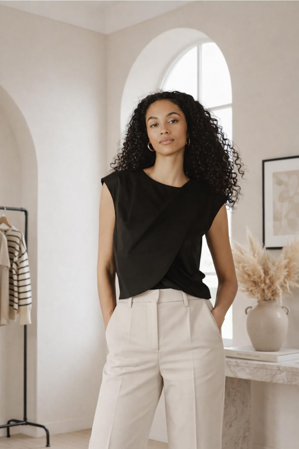 Madri Collection Crossover Nursing Top – Breastfeeding Friendly Postpartum Blouse with Discreet Access, Soft Maternity Shirt