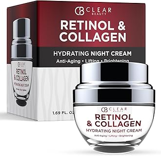 Collagen & Retinol Night Cream - Firms, Hydrates & Smooths Fine Lines - Face Moisturizer For Dry Skin, Vegan, Clean Beauty - Korean Skin Care, Dermatologist Tested - 1.69 Fl Oz