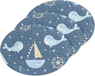 MAOBLYR Quick Absorption Household Cleaning Sponge,Double-Sided Reusable3.54x2.56In,Kitchen Tableware Multi-Purpose Cleaning 3 Sets-Cute Sea Whale
