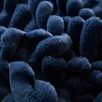 Vista 4 de Uhamho Juego de 2 fundas de almohada para cama King de piel sintética de conejo a rayas y parte trasera de terciopelo, fundas de almohada lumbares