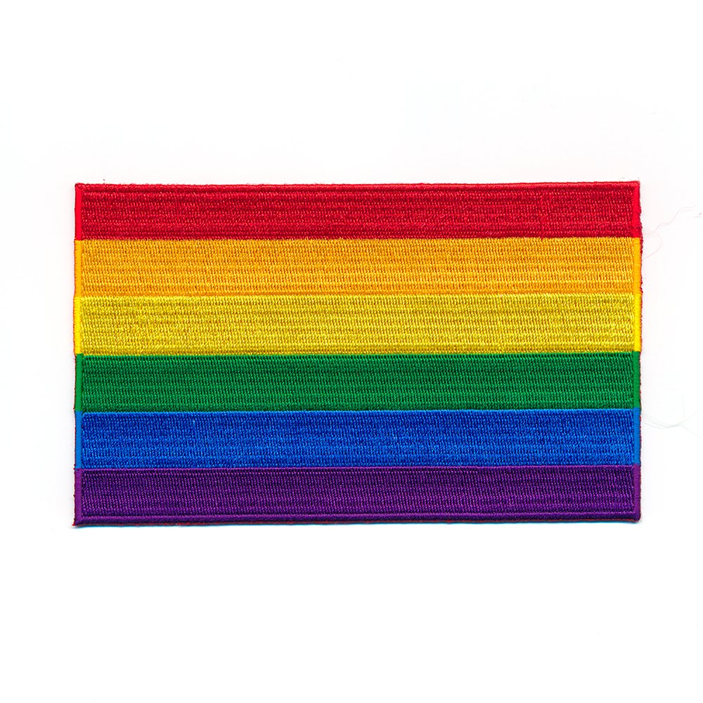 Rainbow Gay Pride LGBT opstrijkbare borduurpatch vlag geborduurde stof naaien overdracht voor kleding 8 cm x 5 cm rechthoek pak van 1