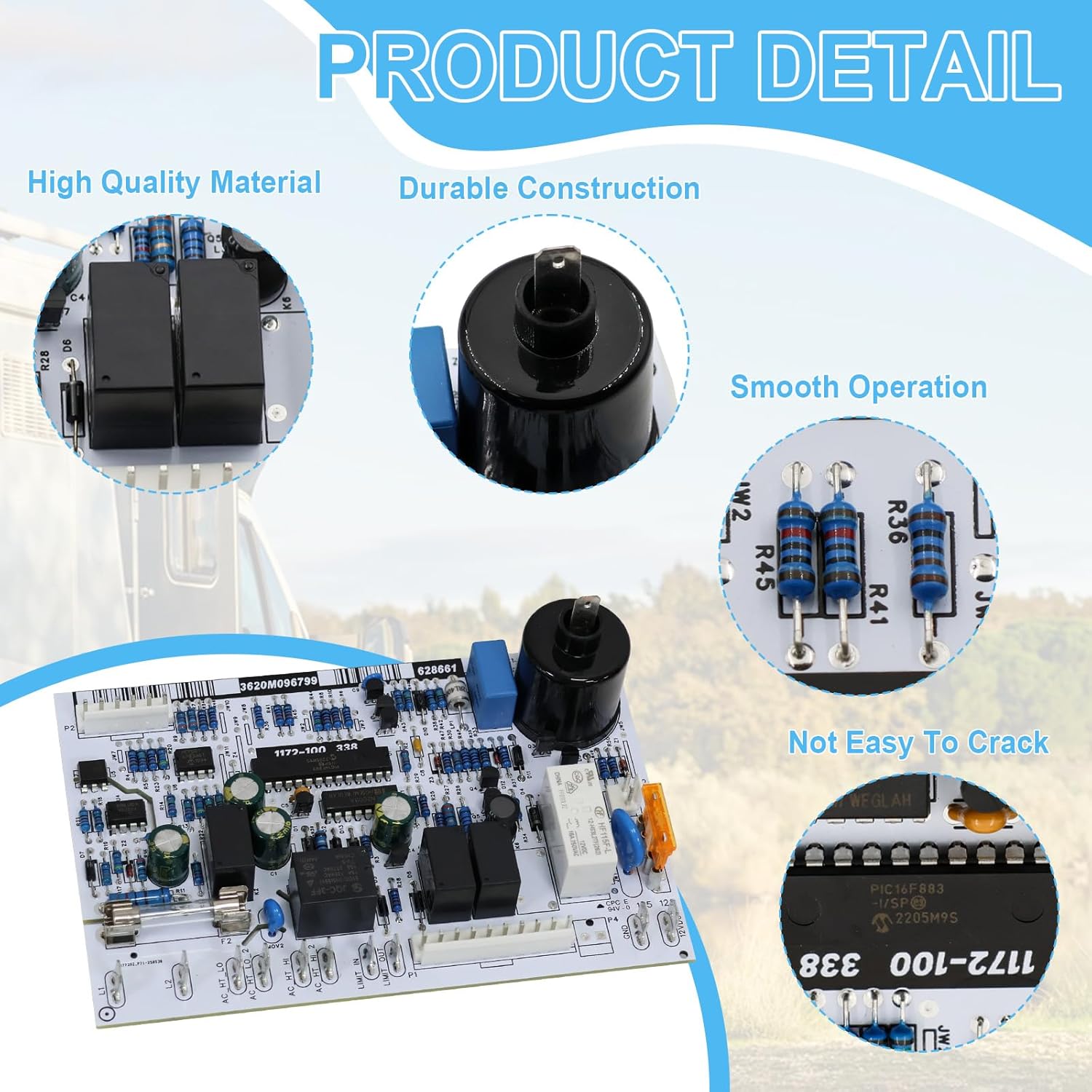628661 Refrigerator Power Circuit Board Kit Replacement for N41X N51X N6X N8X N1095 Series,1200 Series, 1210 Series,1211 Series