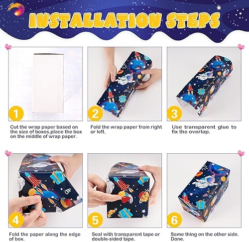 Vista 42 de WERNNSAI Rollos de papel de regalo de dinosaurios, 3 rollos de papel de regalo de dinosaurio rosa de 17 x 120 pulgadas, para bebés, niñas, Pink