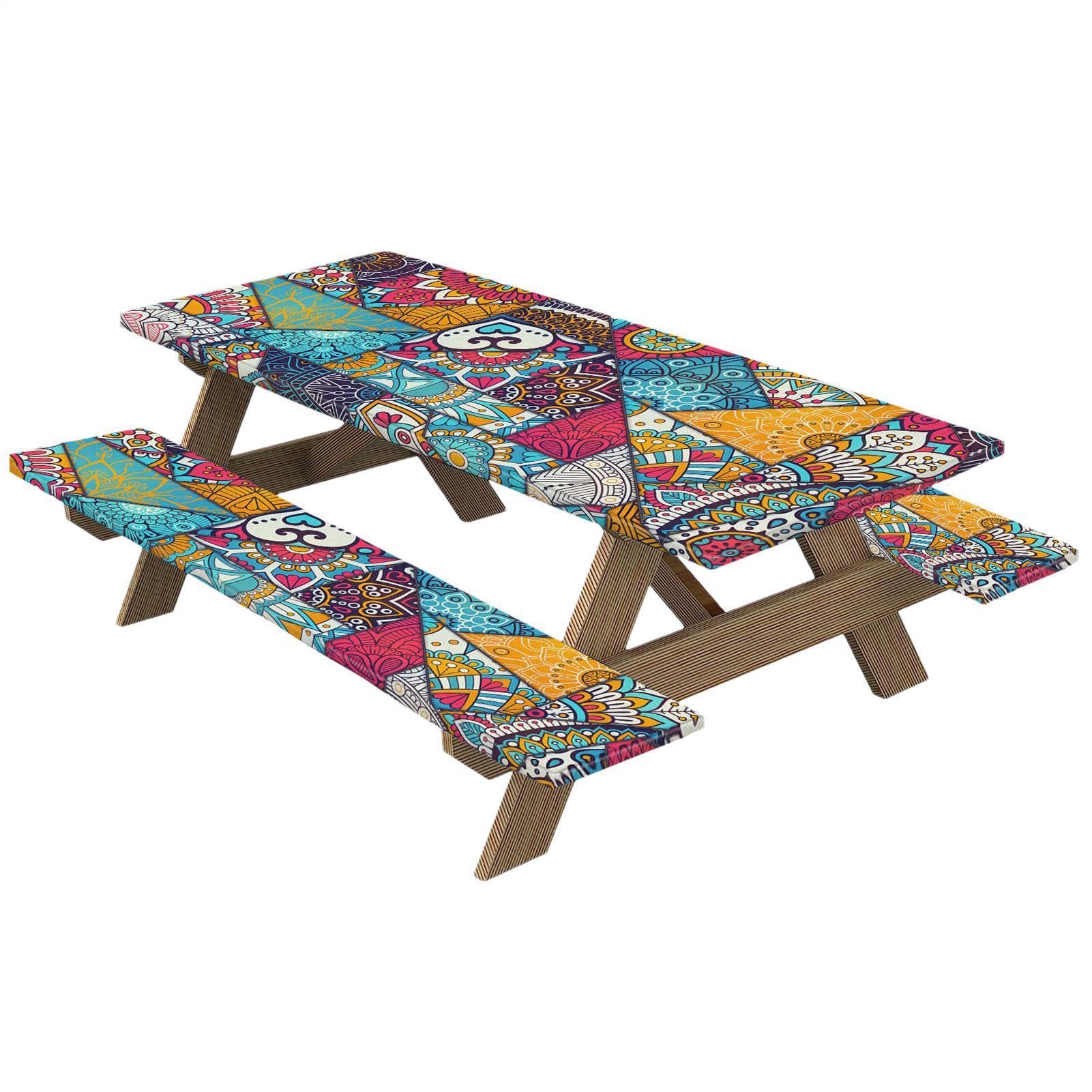 Generisch Lot de 3 nappes de pique-nique avec élastique - Nappe de camping