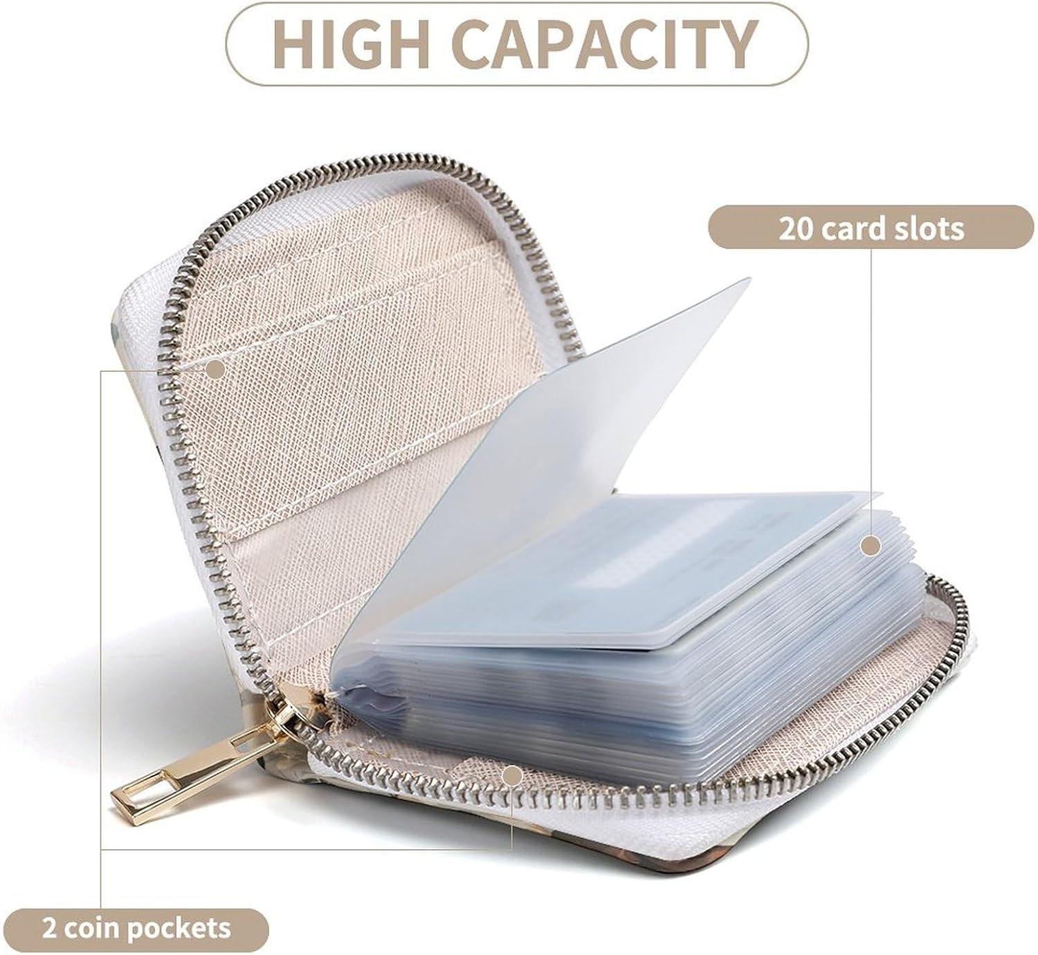 Leather Card Organizer Case Card Wallet Credit Card Holder Dachshunds Printed Zipper Card Cases Holder for Women Men