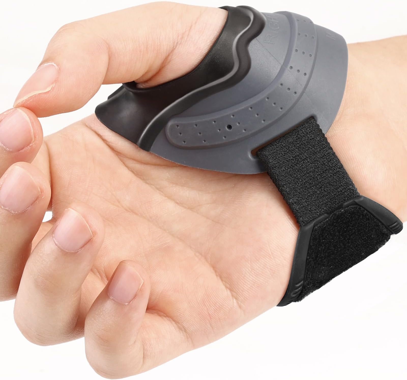 CMC Thumb Brace for Arthritis Pain and Support, with High Elasticity and Anti Slip Wrist Strap, Comfortable Thumb Splint Stabilizer for Osteoarthritis for Women and Men (Grey, Right Hand, M)
