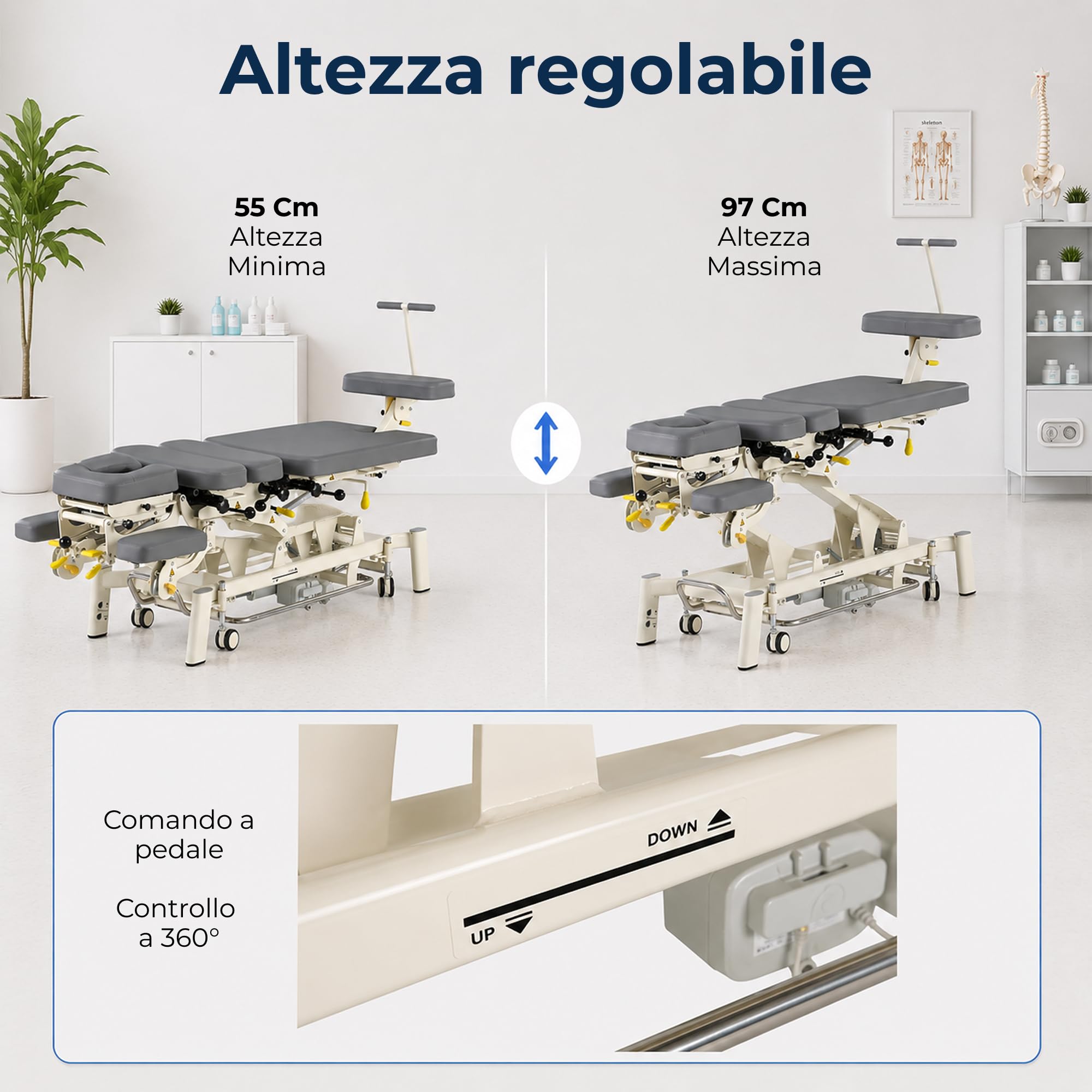 Lettino Chiropratico Elettrico 7 Sezioni con Drop Toracico/Pelvico