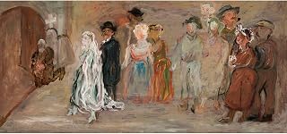 ArtDirect Wedding procession in front of a church (1921) Unframed Art Print Giclee Poster by Tadeusz Makowski - Ready for Framing with Customization Sizes 10x5, 14x7, 20x9, 36x17, 48x22 and 60x28 inches