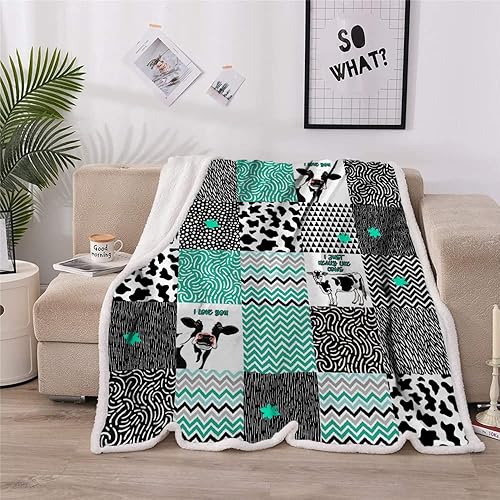 Miniatura 3 de Manta con estampado de vaca, decoración de vaca, manta de ropa de cama para niñas y mujeres, regalos de cumpleaños de San Valentín, suave impresión