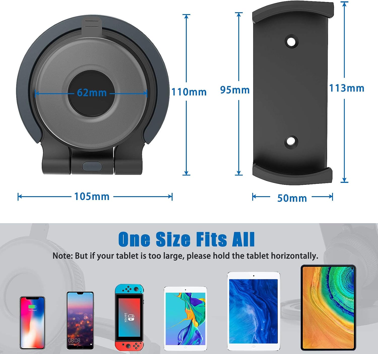 Buy Kitchen Tablet Stand Mount, Jubor Kitchen Stand Holder for Tablet:  Destop Stand Dock Compatible with Phone, Tablet Such as iPad Pro 9.7, 10.5,  12.9 Air, Mini, E-Reader, Nexus, Kindle, Tab(4.7-12.9) Online