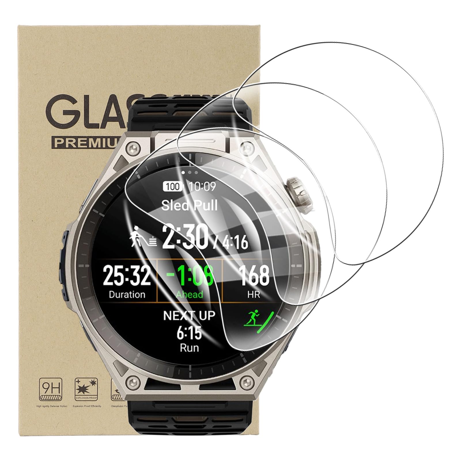 3 Piezas Protector de Pantalla para Amazfit Balance 3, TPU Película de Hidrogel Flexible, HD Cobertura Completa Anti-Scratch, Sin Burbujas Película Protectora