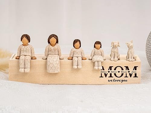 Miniatura 4 de KERAOO Figuras combinadas personalizadas para elegir tu familia, figura esculpida pintada a mano, escultura de resina para papá, regalos de