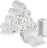 Vista 15 de MEDca gasa médica elástica rollo de cinta para vendajes para cuidar heridas. Paquete de 12 rollos de 4 pulgadas x 12 yardas