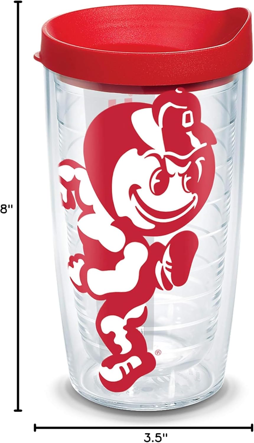 Tervis Ohio State Buckeyes Mascot Colossal Tumbler with Wrap and Red Lid 16oz, Clear - Image 9