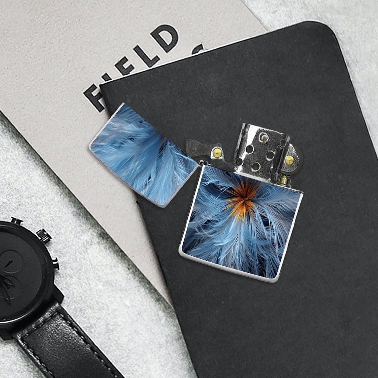 Big Blue Flower Lighter Case Cover Lighter Shell