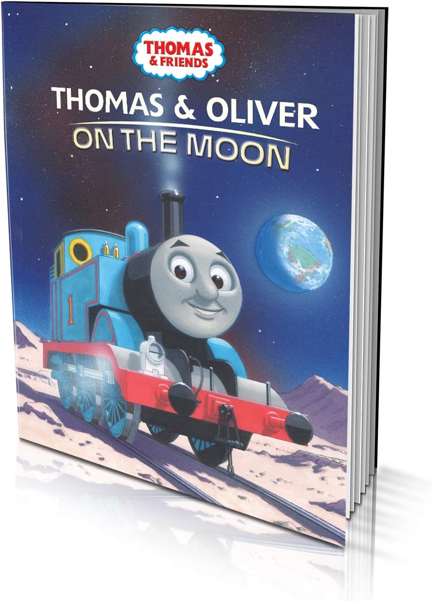 Personalized Story Book -"Thomas on The Moon" - Children’s Book for Kids Aged 2 to 8 Years Old -A Story About Thomas Taking Your Child to a Space Fair - 10"x 8" Soft Cover Book