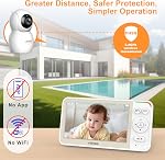 VTimes 5'' Video Baby Monitor No WiFi with 32-Hour Battery, 2-Way Talk Baby Camera Monitor VOX Pan-Tilt-Zoom Night Vision Temperature Display Alarm 8 Lullabies and 1000ft, for Baby/Elderly/Pet