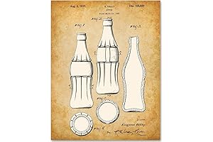 Coca Cola Coke Bottle Patent Print - Classic Coca Cola Kitchen Decor