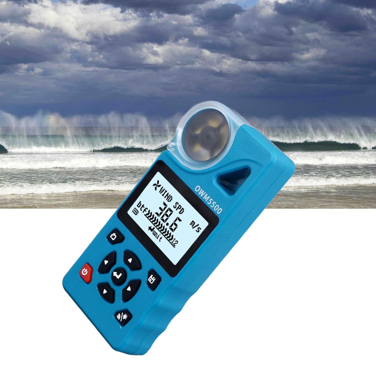 Hilitand Handheld Wind Speed Meter, Thermometer Built in 8000 Groups Data Storage for Weather Stations, Hilitand9ufvgd32sg
