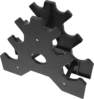 Healeved Soporte para Mancuernas de Plástico Resistente Estante Pequeño de Tres Niveles para Pesas Hexagonales Diseño Vertical Compacto para Gimnasio y Uso Doméstico