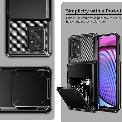 Miniatura 6 de Vofolen Funda para Moto G 5G 2023 Funda tipo cartera con 4 tarjetas de crédito, ranura de identificación, resistente a los arañazos, de doble capa,