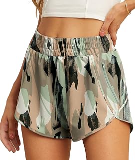 Pantalones cortos de correr 2 en 1 para mujer, de cintura alta, secado rápido, deportivos, gimnasio, ciclista, pantalones cortos deportivos con bolsillos