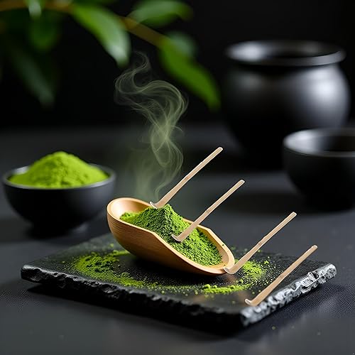 Miniatura 4 de 4 cucharadas de bambú de matcha, cuchara de bambú para matcha japonés, Chashaku, cuchara de té verde enganchada, utensilios de ceremonia de té para