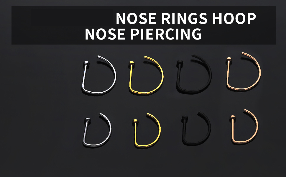12 Pcs Piercing Nez 20G Anneaux Et Studs Acier Chirurgical Avec Diamond - 0.8x7x3mm