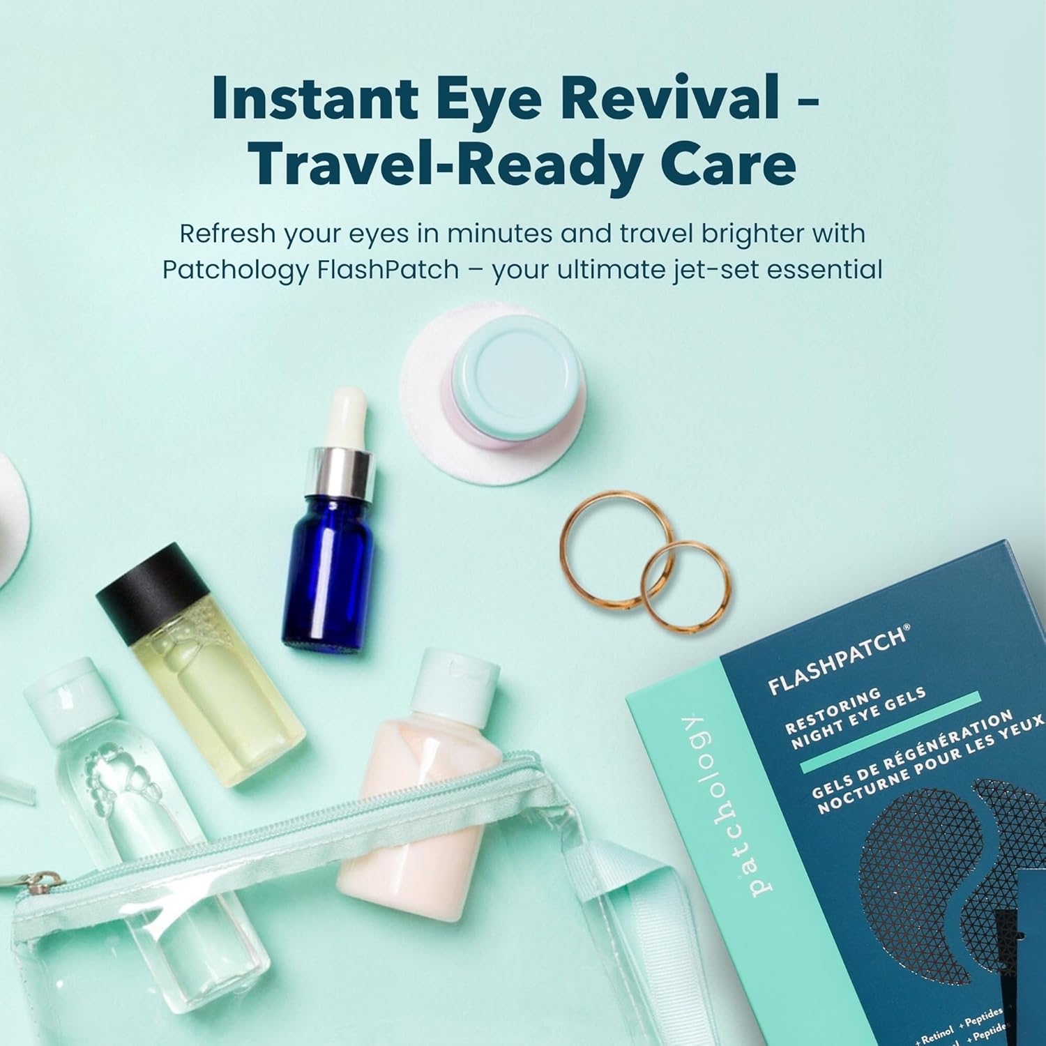 Patchology Eye-tinerary Under Eye Gel Patches – Reduce Puffy Eyes, Dark Circles & Eye Bags, Hydrating Skincare for All Skin Types, Beauty Essentials for Daily Self-Care & Travel Kits