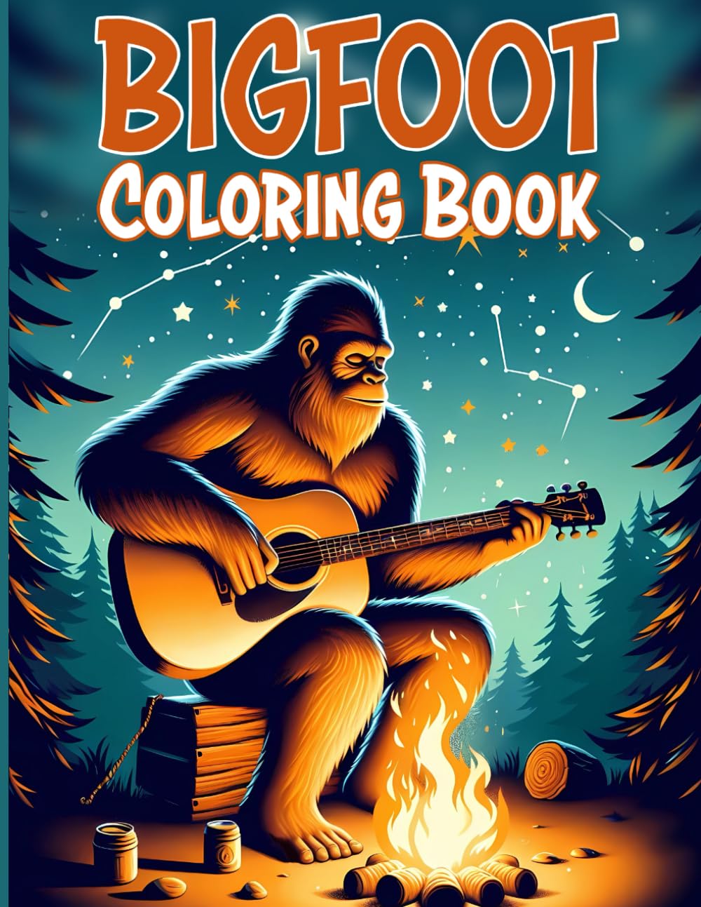 Bigfoot Coloring Book: Sasquatch in Woods Coloring Pages For Adults, Teens and Kids