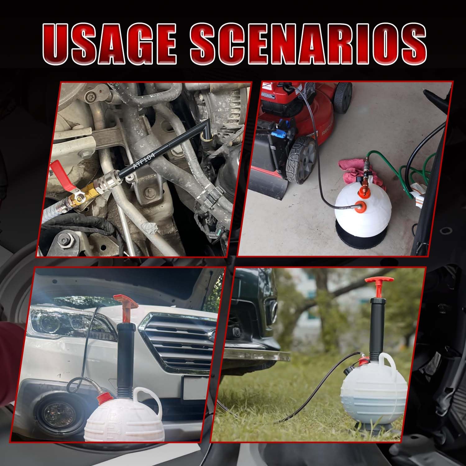 Bomba de líquido de transmisión de 6 litros; bomba de transferencia de fluido; bomba de aceite manual; herramienta de sistema de llenado de aceite con 8 adaptadores de llenado ATF