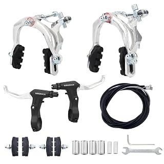 WEEROCK Bike Calip Brake Set Front and Rear C Brake Set, Rim Brake Set with Aluminium Alloy Brake levers, Bike Cables for Kids Bike, Child Bike, Student Bicycle, BMX,Beach Bike, Commuter Bike - Amazon product rated Grade A
