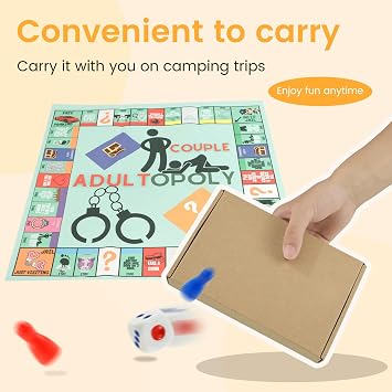 2pcs Adultopoly Board Game, Couple Adult Board Game, Couple Board Game for Adults, Bedroom Games for Couples, Relationship Card Game, Conversation Cards for Couples,Couple Board Game (2pcs)