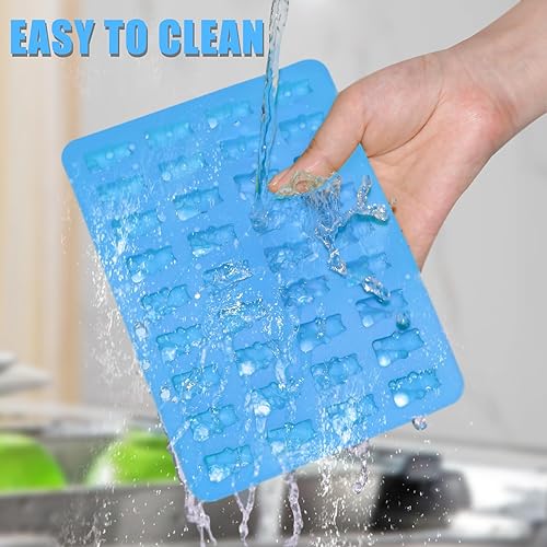 Miniatura 7 de Molde de gomita de oso de 0.1 fl oz, moldes de silicona para dulces, silicona de grado alimenticio más grande con 2 cuentagotas