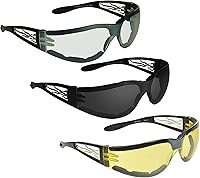 Vista 30 de Bikershades Motorcycle Sunglasses Foam Padded with Flame design for Men for women - Free Microfiber Cleaning Case Dragster