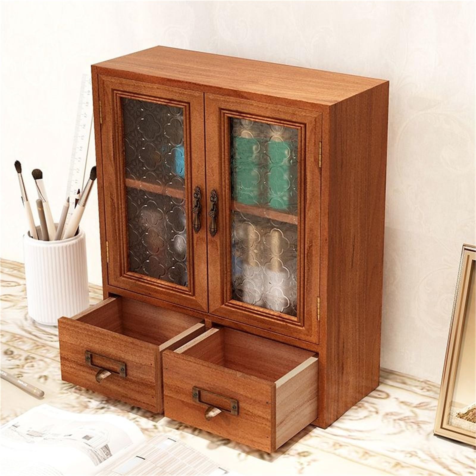 Pudełko do przechowywania na biurko z szufladami – bez wysiłku organizuj swoje pliki Kompaktowa szafka na dokumenty (B 37 x 13 x 45 cm) do użytku domowego i biurowego