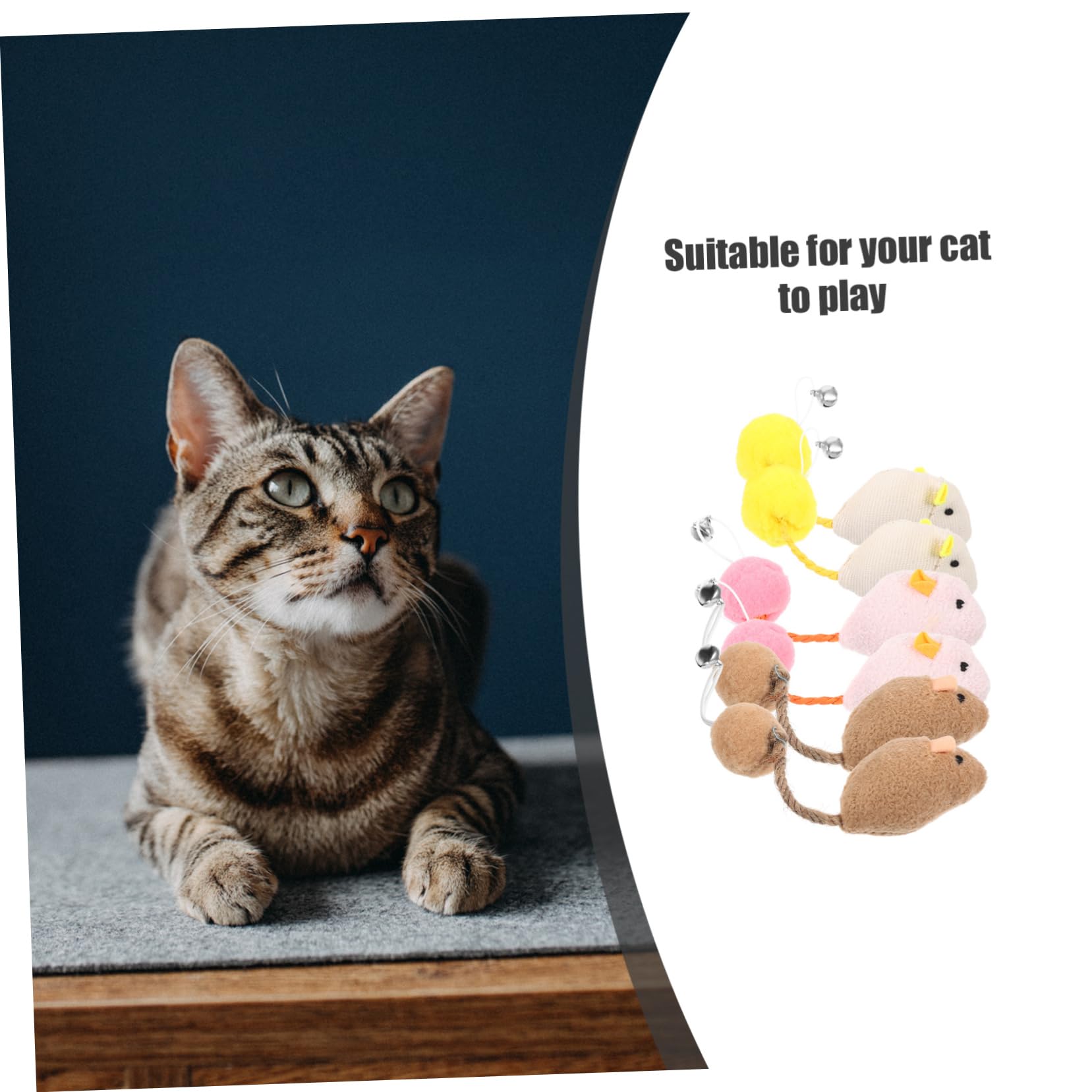 TOYANDONA 6pièces Souris pour Chats avec Cloches Jouets Interactifs pour Instinct De Chasse Et Éviter Ennui