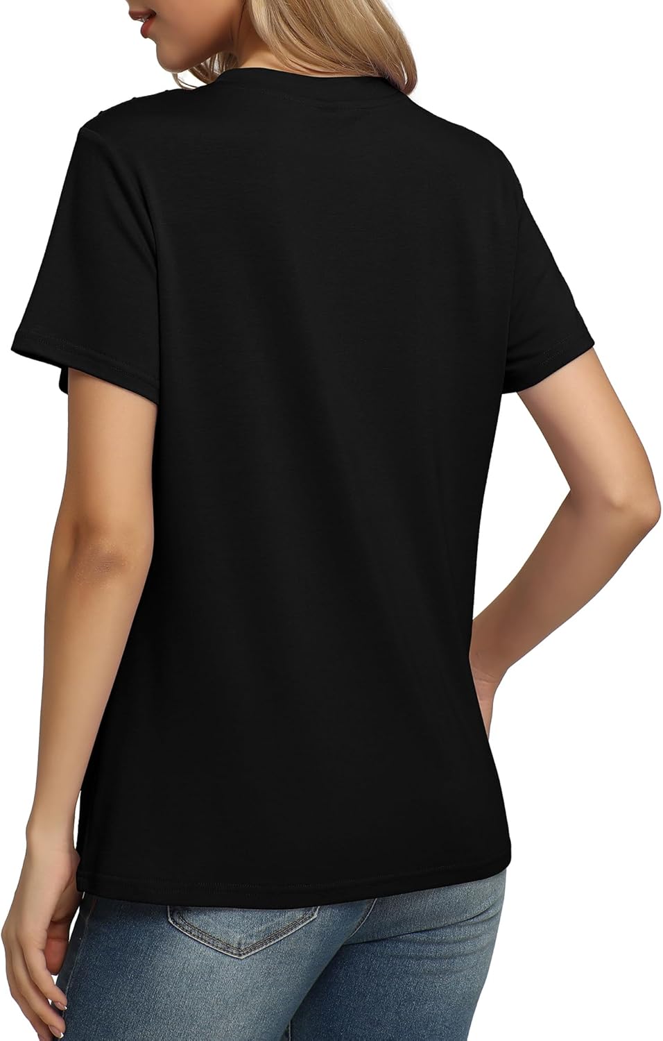 JOELLYUS Womens Summer Tops Casual Short Sleeve Shirts Crewneck Cute Trendy Tunic Blouses Beach Vacation Outfits - Image 6